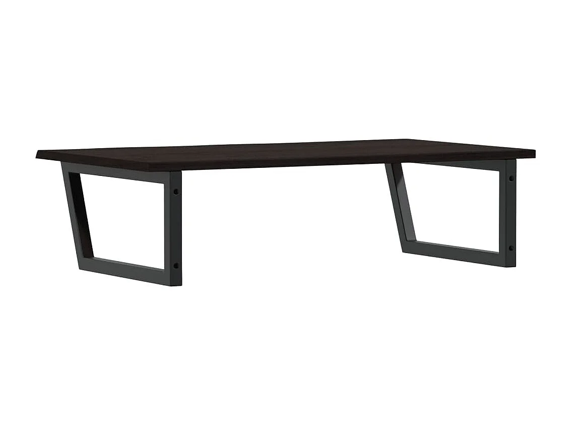 Waschtischplatte mit Halterung Stahl und Massivholz Eiche