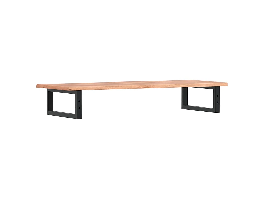 Estante de lavabo de pared de acero y madera maciza de roble