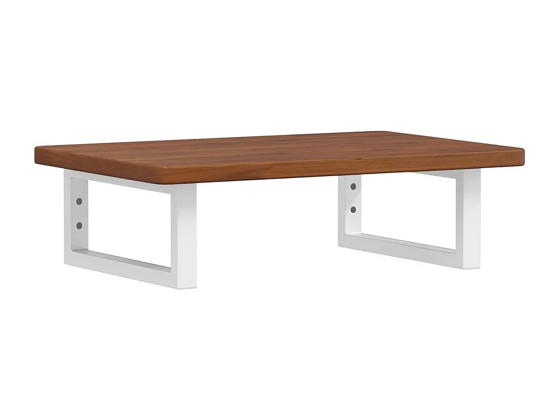 Ripiano a Parete per Lavabo in Acciaio e Massello di Rovere