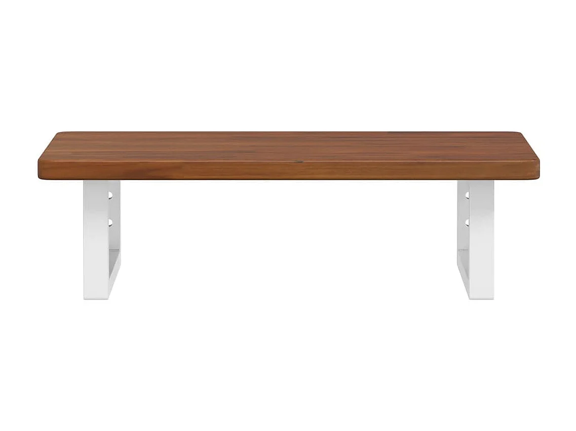 Ripiano a Parete per Lavabo in Acciaio e Massello di Rovere