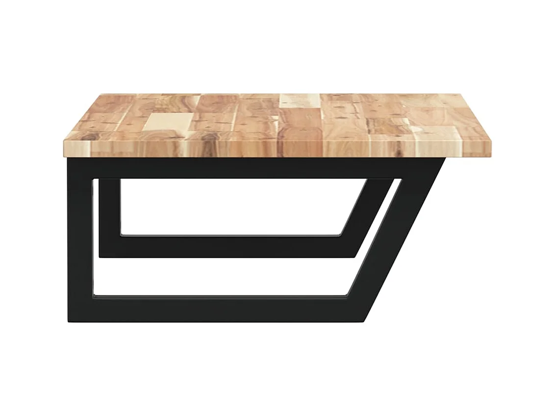 Étagère de vasque murale acier et bois massif d'acacia