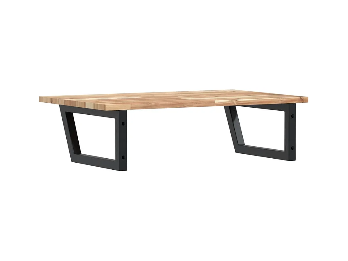 Étagère de vasque murale acier et bois massif d'acacia