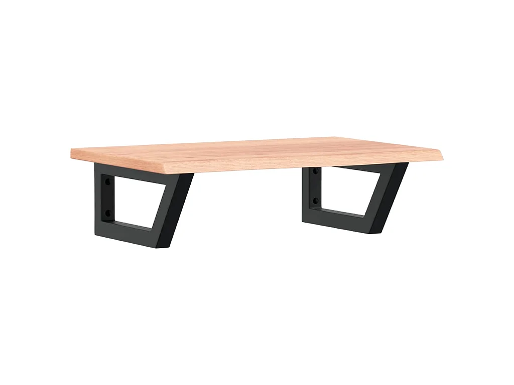 Waschtischplatte mit Halterung Stahl und Massivholz Eiche