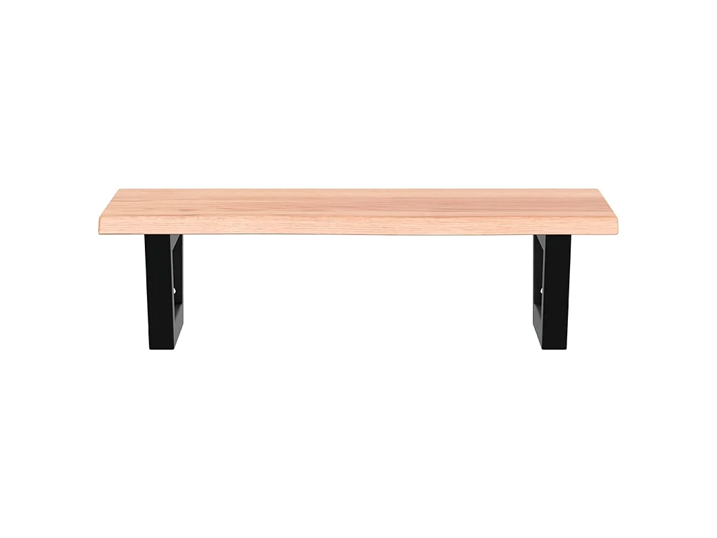Waschtischplatte mit Halterung Stahl und Massivholz Eiche
