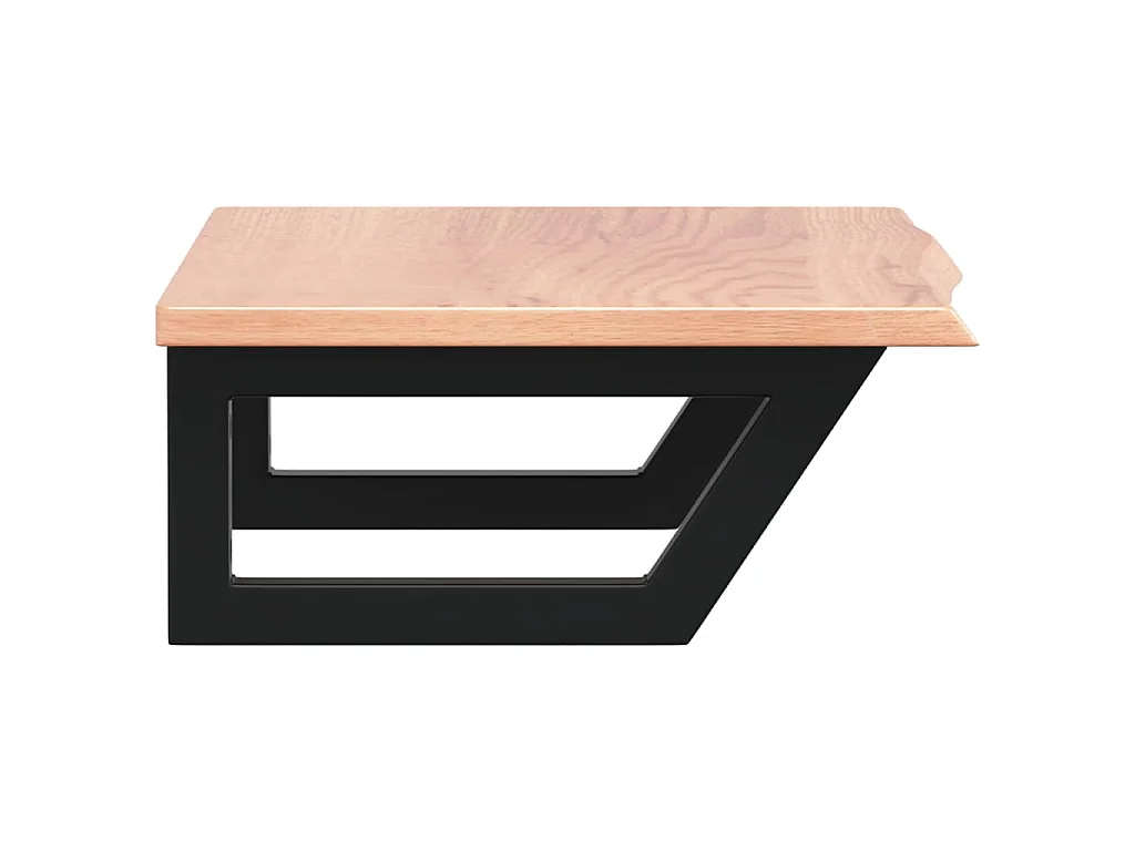 Waschtischplatte mit Halterung Stahl und Massivholz Eiche