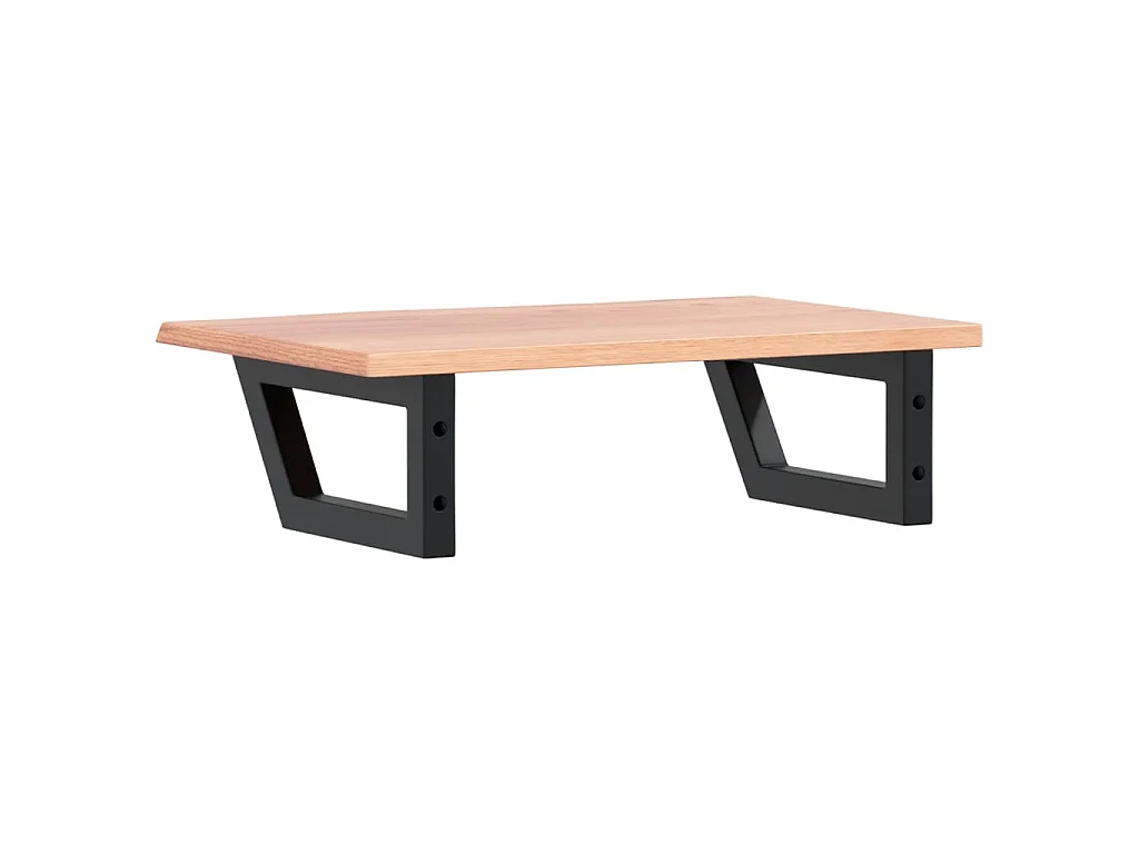 Waschtischplatte mit Halterung Stahl und Massivholz Eiche