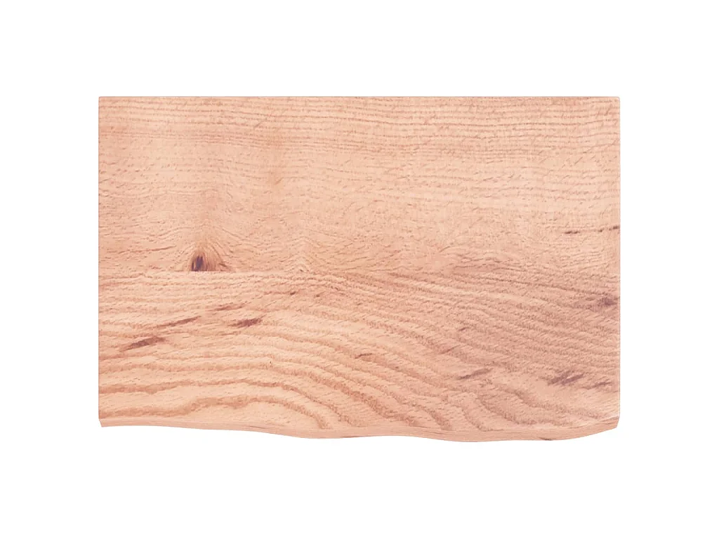 Waschtischplatte mit Halterung Stahl und Massivholz Eiche