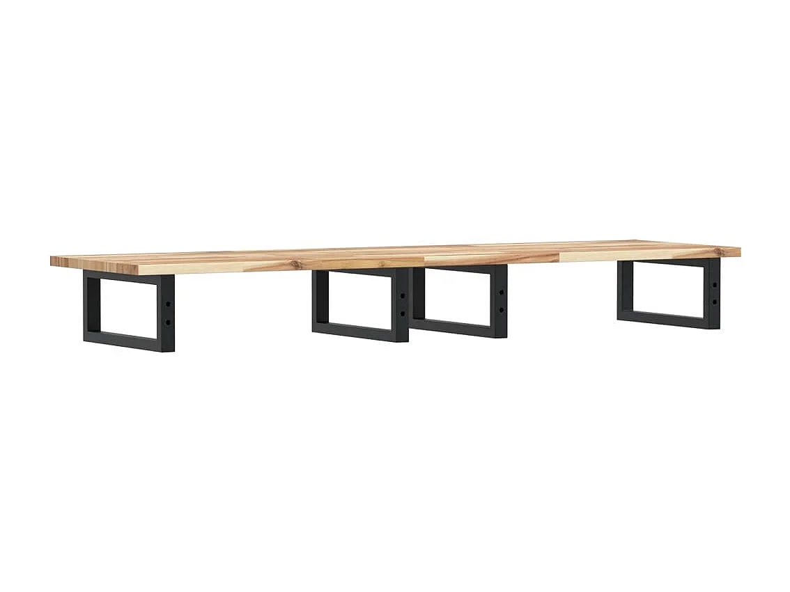 Waschbeckenregal Wandmontage Stahl und Akazienholz