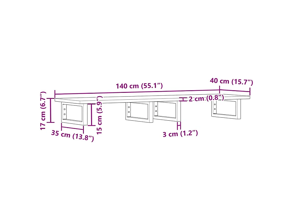 Badkamer wandschap staal en massief acaciahout