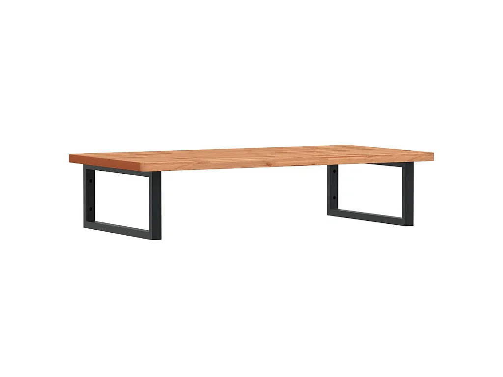 Waschbeckenregal Wandmontage Stahl und Massivholz Buche