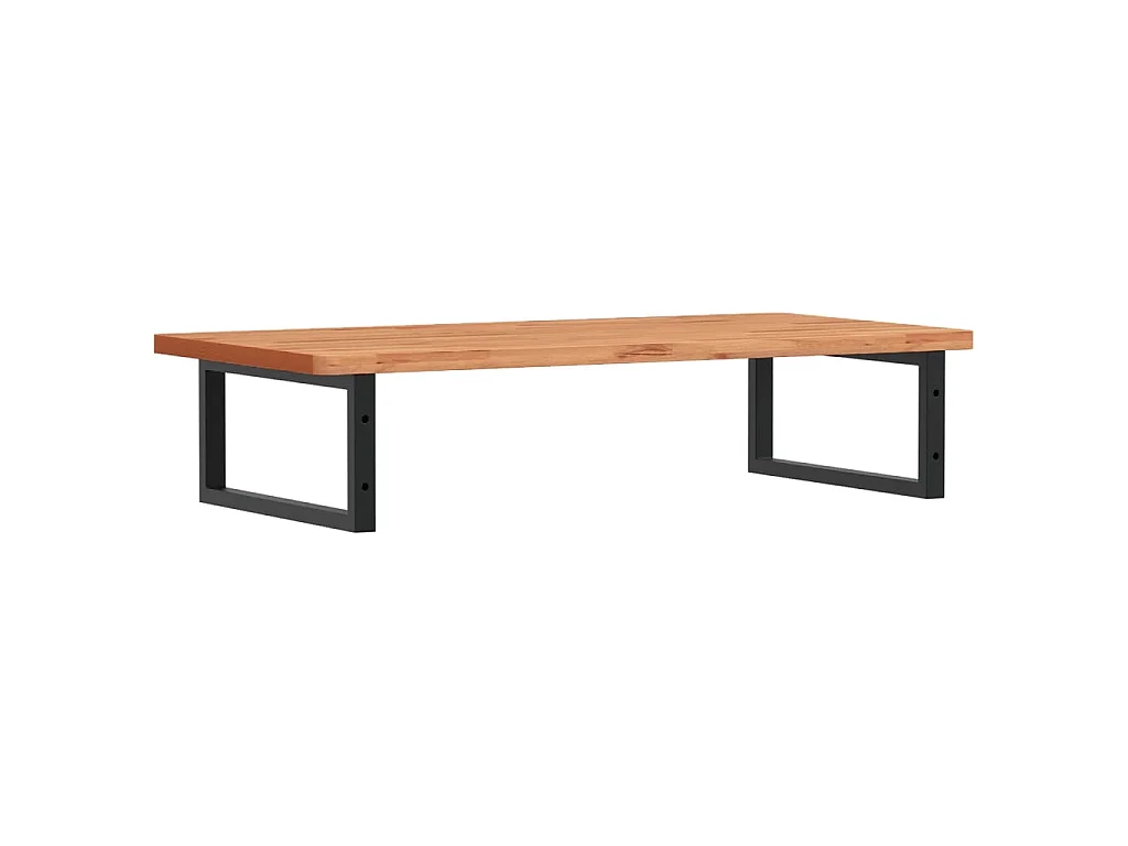 Waschbeckenregal Wandmontage Stahl und Massivholz Buche