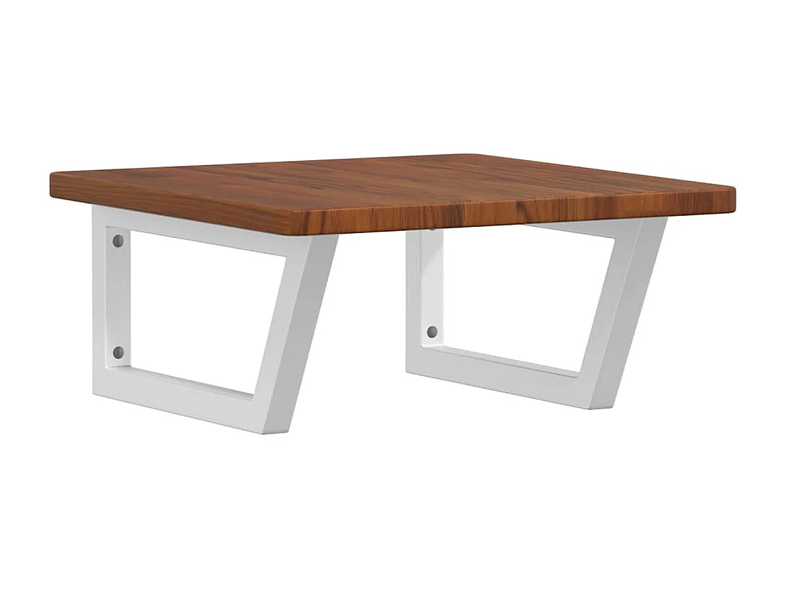 Étagère de vasque murale acier et bois de chêne massif