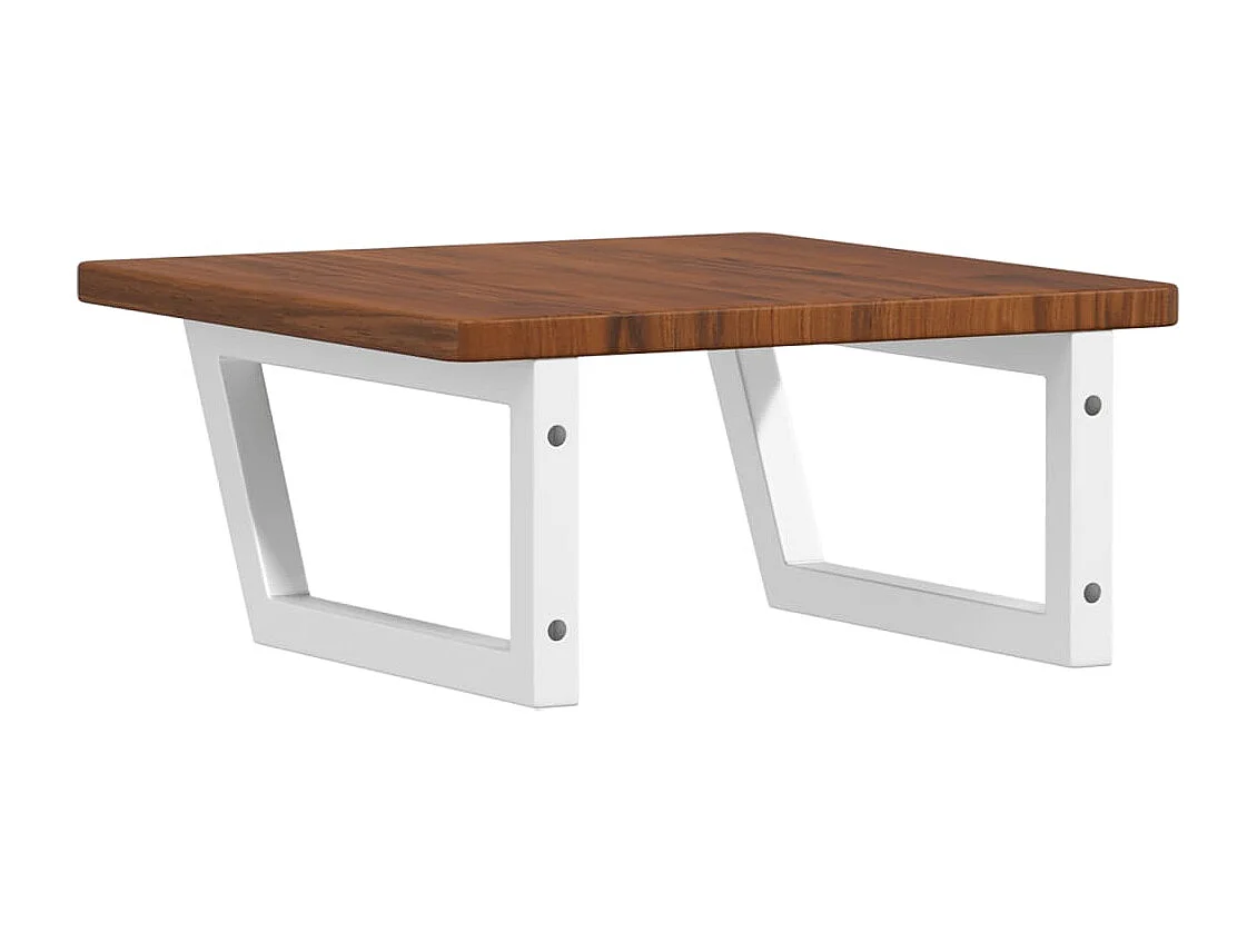 Prateleira de parede p/ lavatório aço/madeira carvalho maciça