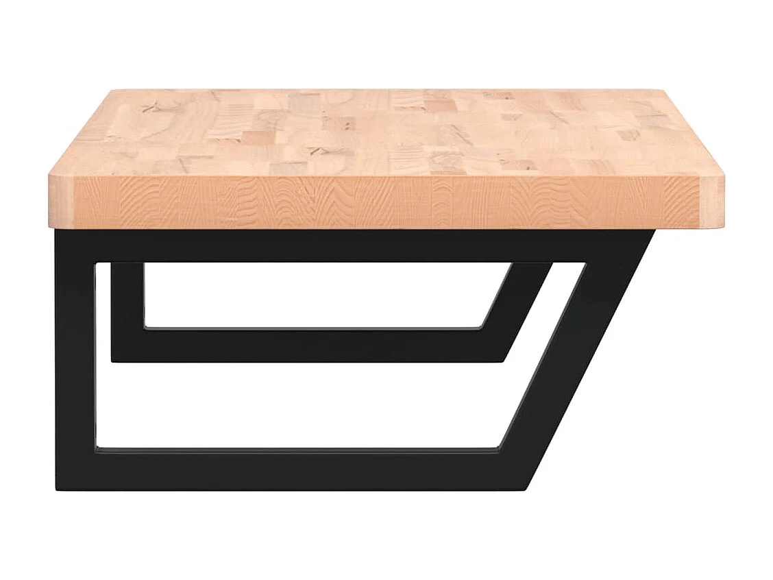 Waschbeckenregal Wandmontage Stahl und Massivholz Buche