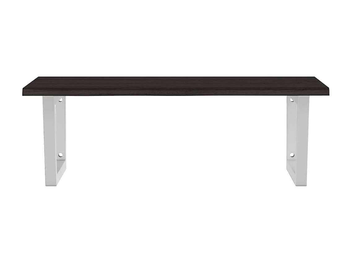 Prateleira de parede p/ lavatório aço/madeira carvalho maciça