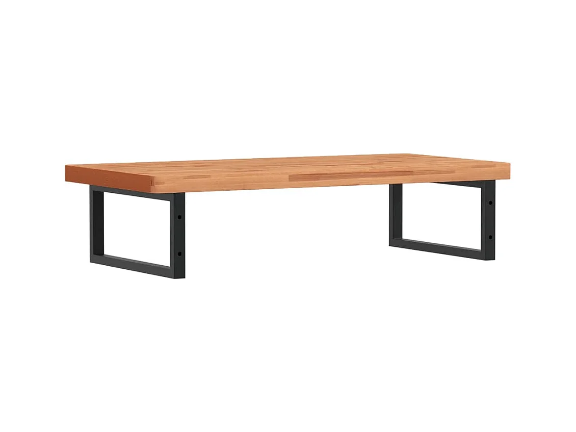 Ripiano a Parete per Lavabo in Acciaio e Massello di Faggio