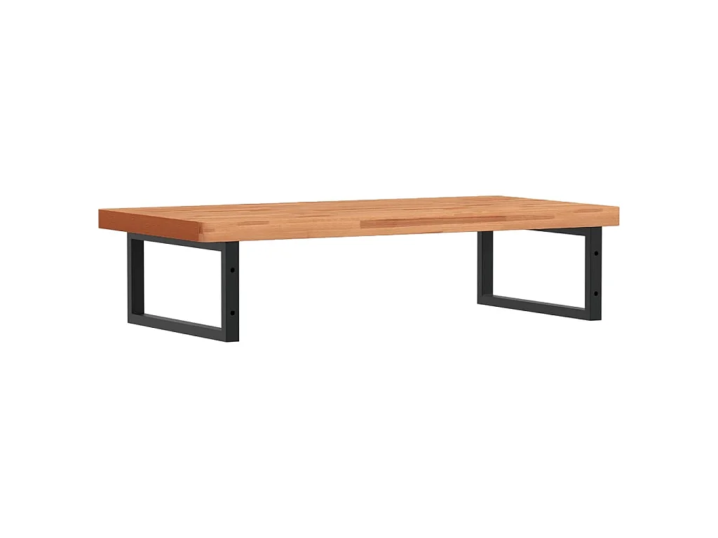 Waschbeckenregal Wandmontage Stahl und Massivholz Buche