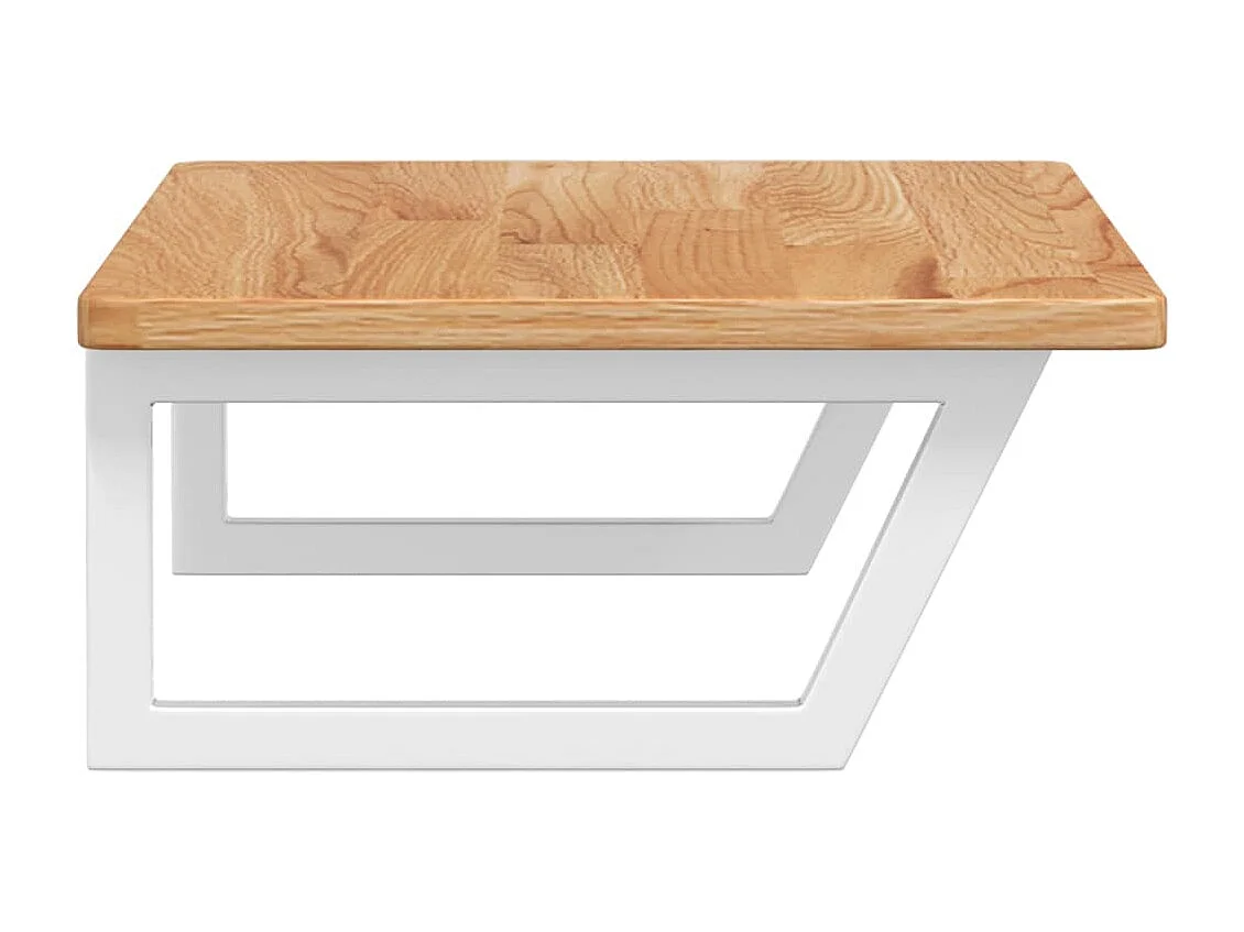 Étagère de vasque murale acier et bois de chêne massif