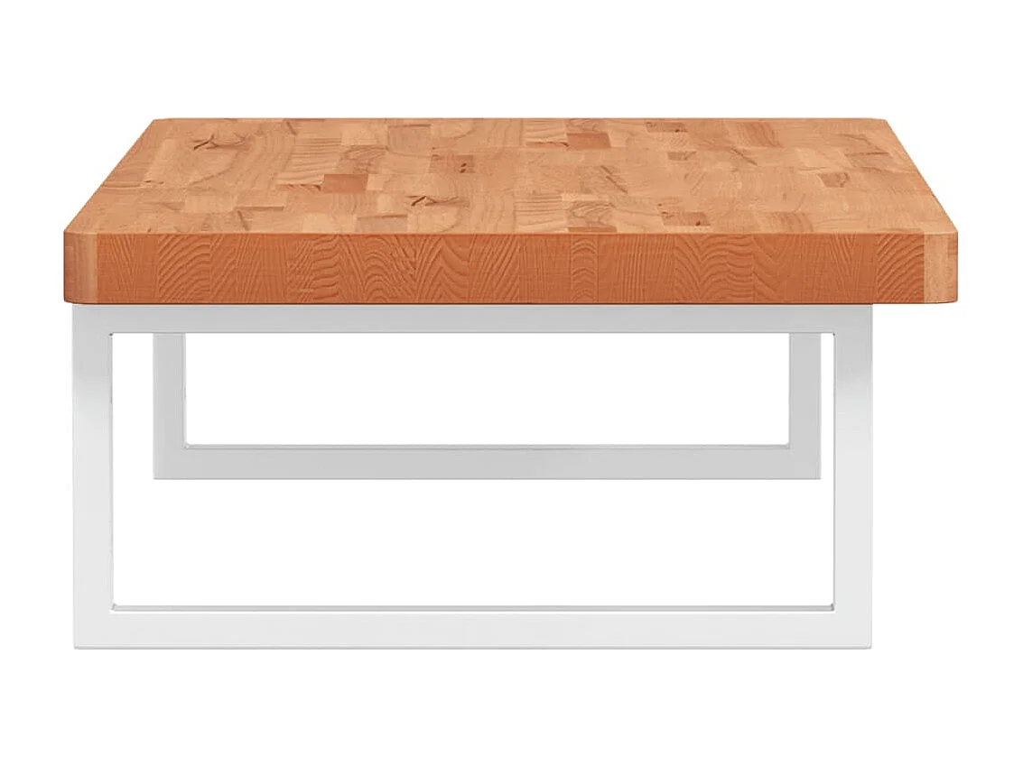 Estante de lavabo de pared de acero y madera maciza de haya