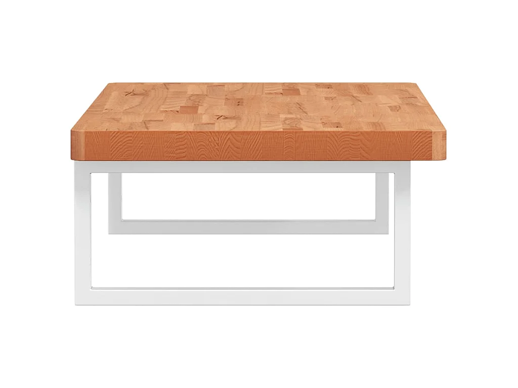 Estante de lavabo de pared de acero y madera maciza de haya