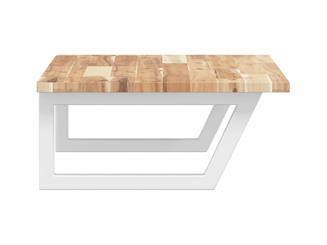 Étagère de vasque murale acier et bois massif d'acacia