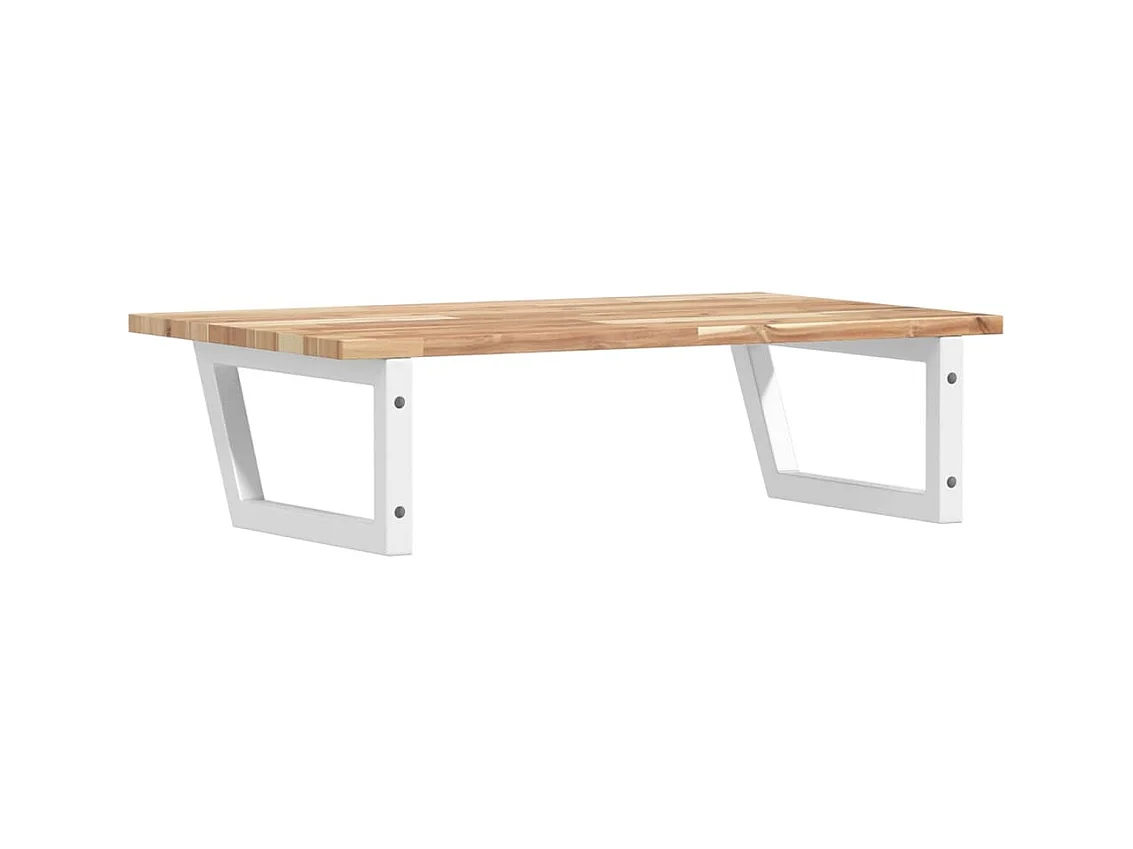 Étagère de vasque murale acier et bois massif d'acacia