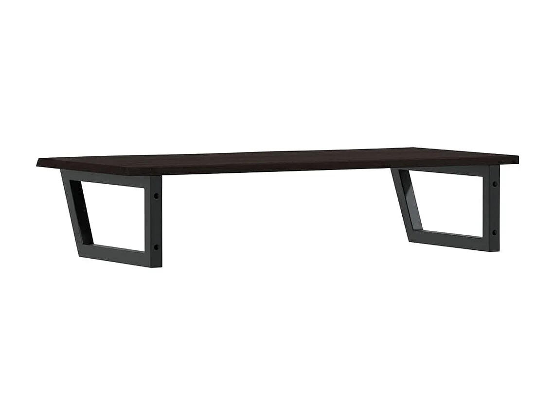 Étagère de vasque murale acier et bois de chêne massif