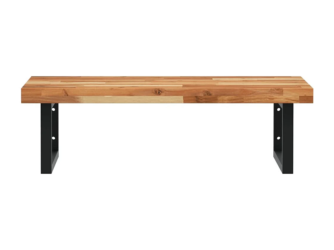 Waschbeckenregal Wandmontage Stahl und Akazienholz