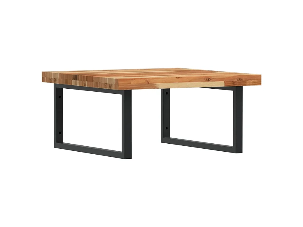 Étagère de vasque murale acier et bois massif d'acacia