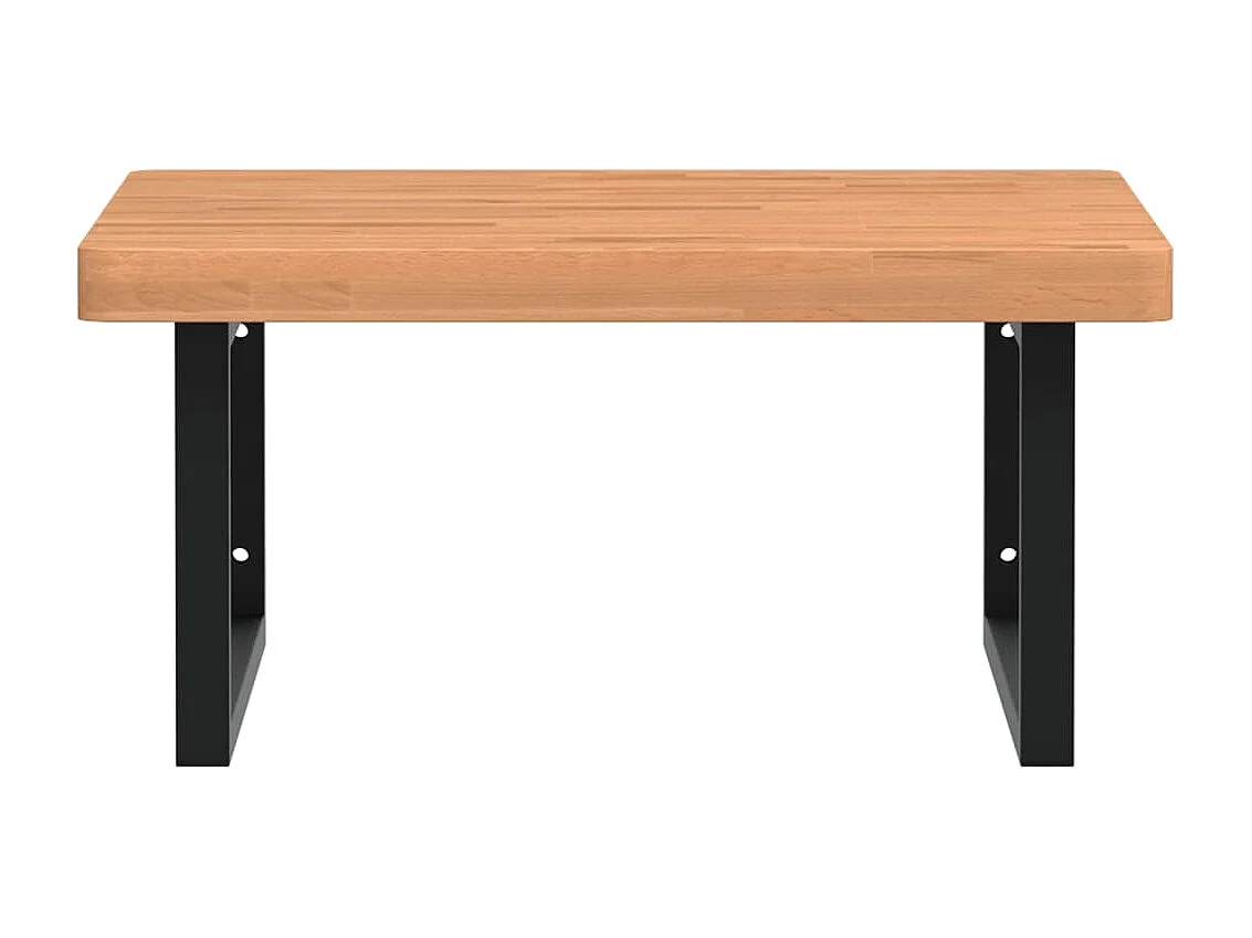 Badkamer wandschap staal en massief beukenhout