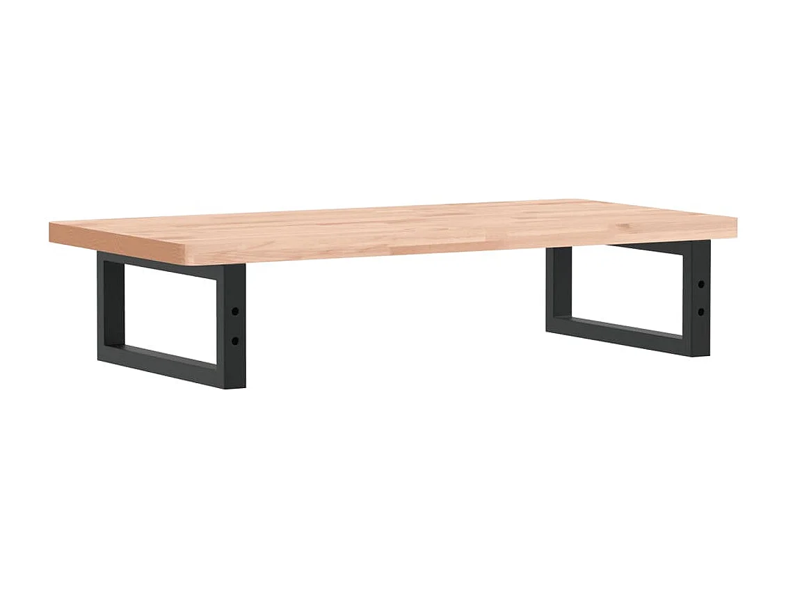 Waschbeckenregal Wandmontage Stahl und Massivholz Buche