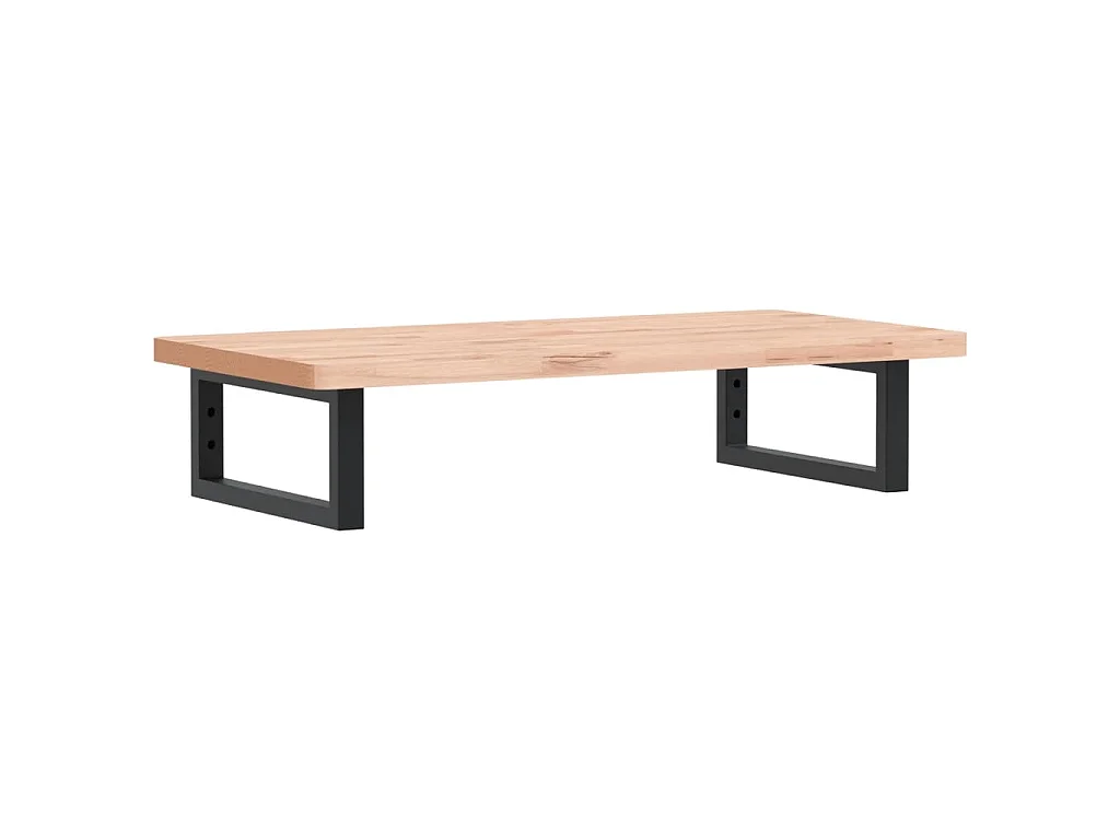 Waschbeckenregal Wandmontage Stahl und Massivholz Buche
