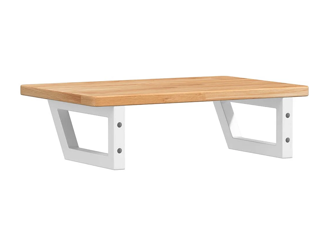 Waschtischplatte mit Halterung Stahl und Massivholz Eiche