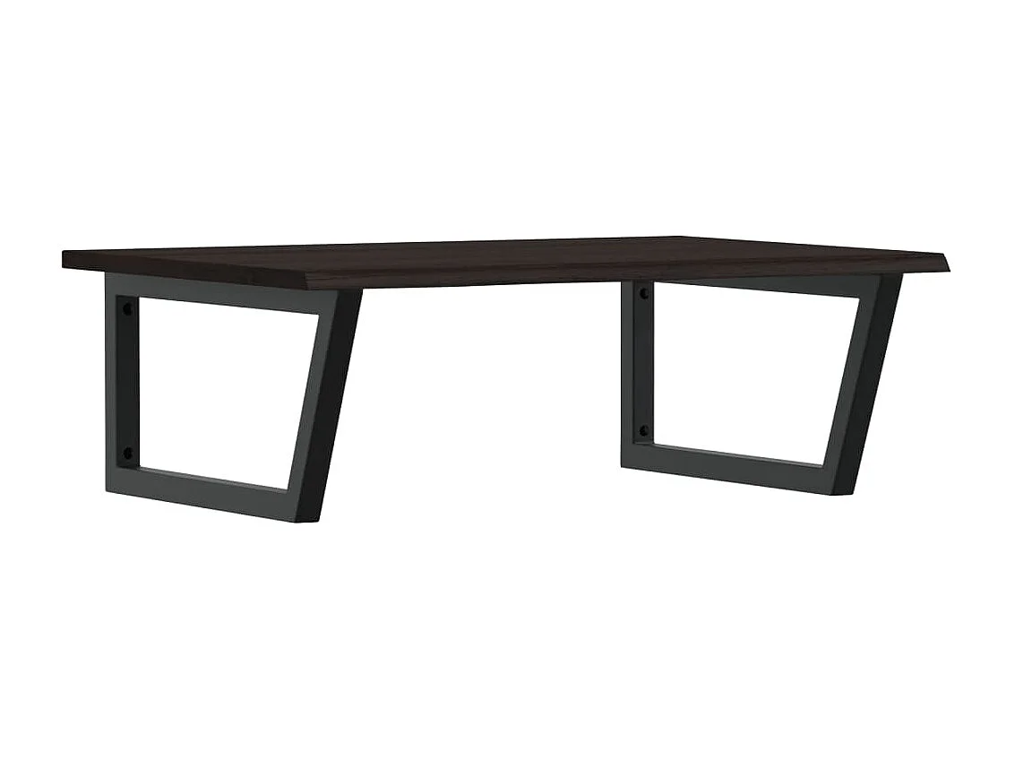 Waschtischplatte mit Halterung Stahl und Massivholz Eiche