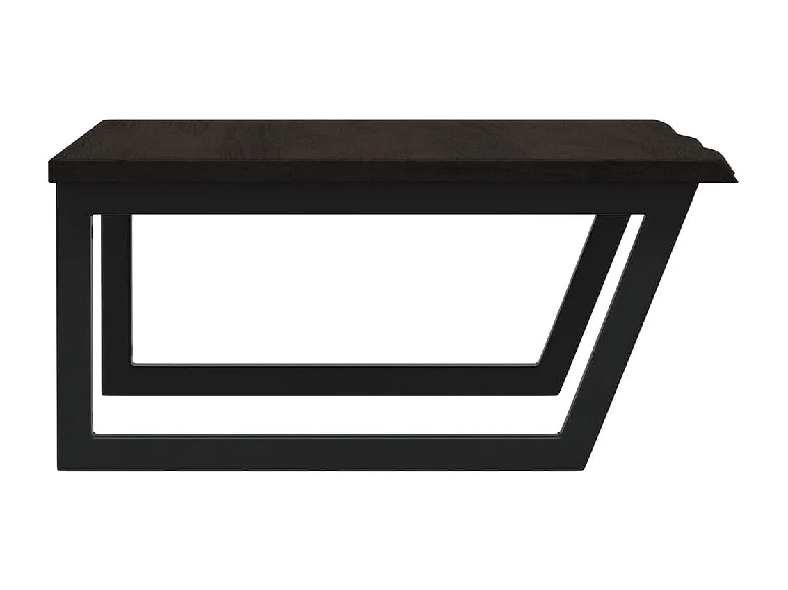 Waschtischplatte mit Halterung Stahl und Massivholz Eiche