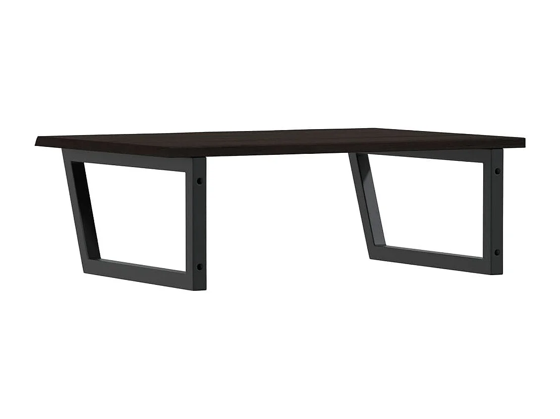 Waschtischplatte mit Halterung Stahl und Massivholz Eiche