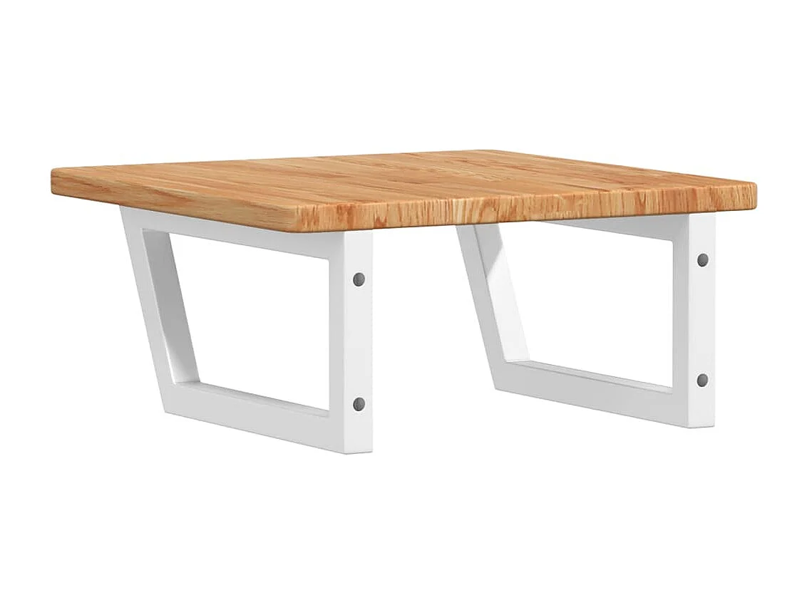 Étagère de vasque murale acier et bois de chêne massif