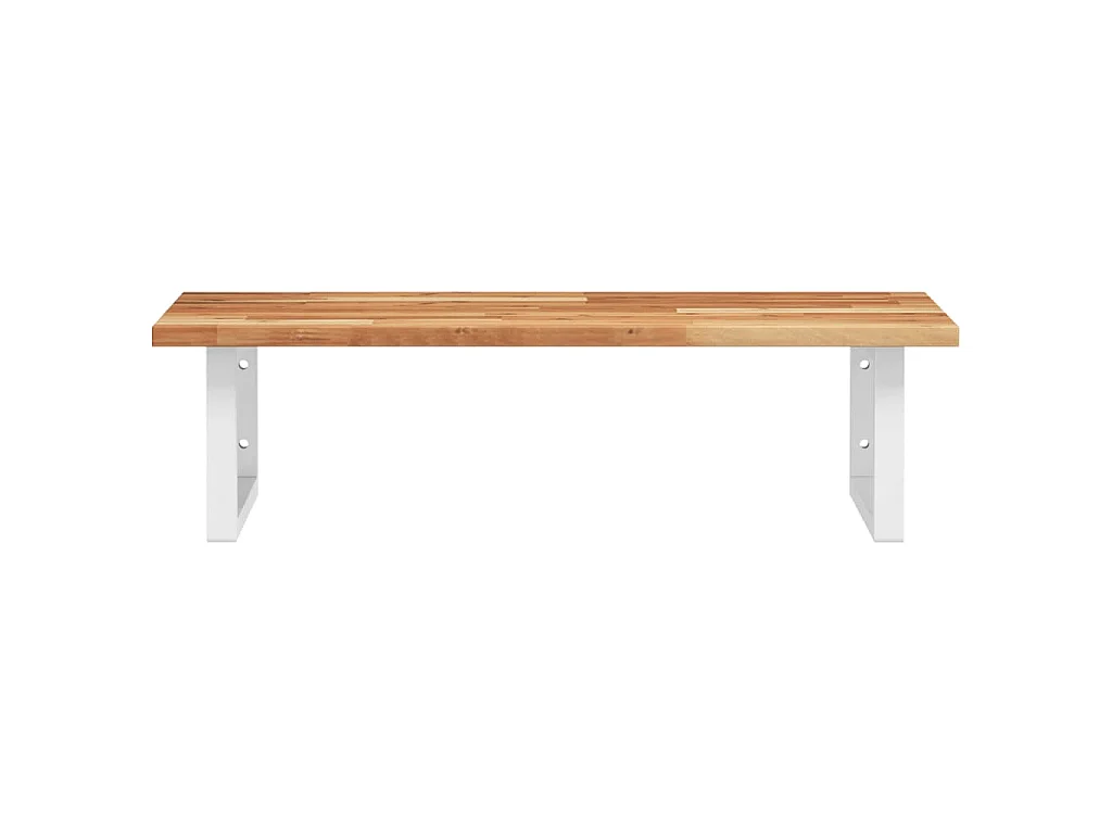 Waschbeckenregal Wandmontage Stahl und Akazienholz