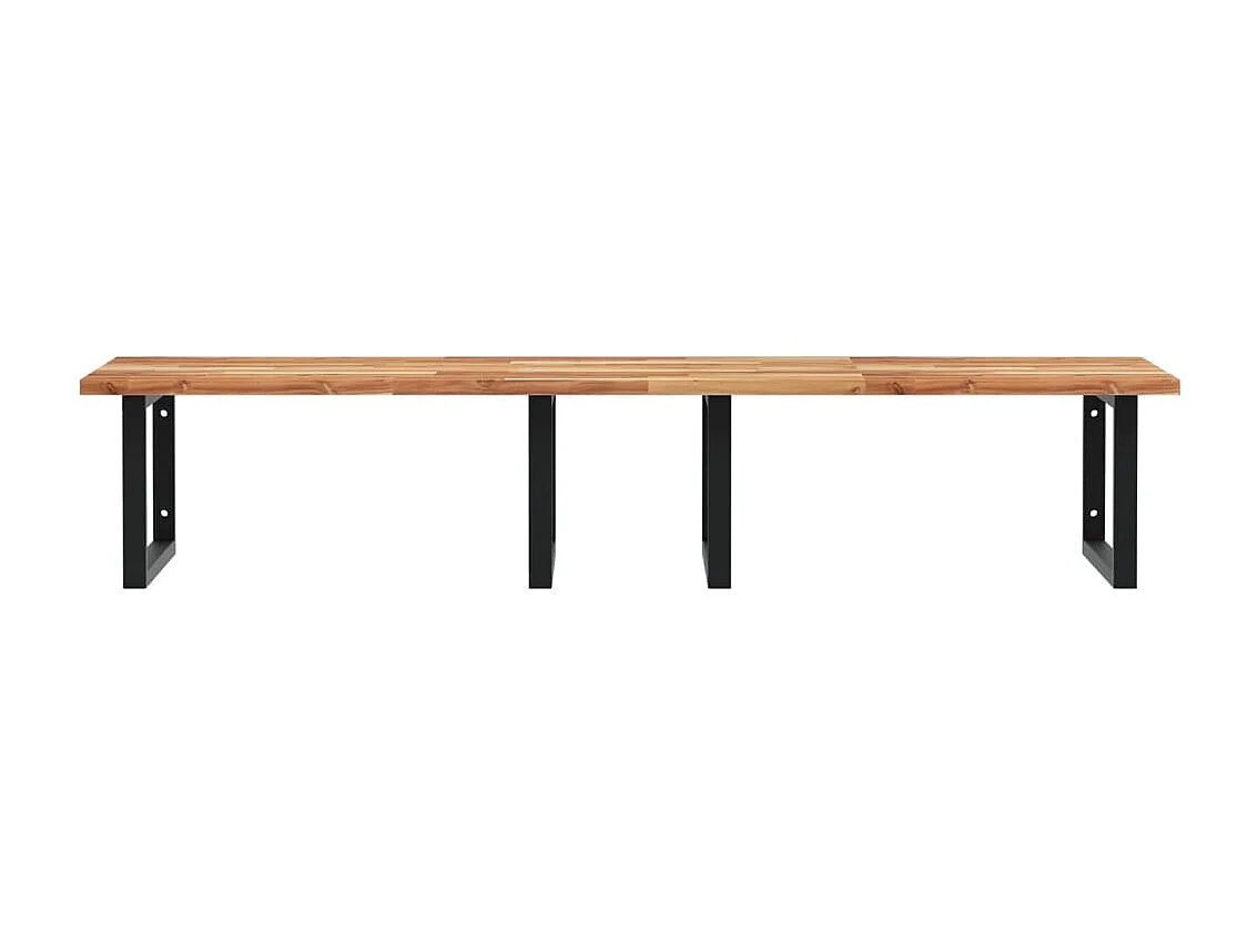 Étagère de vasque murale acier et bois massif d'acacia