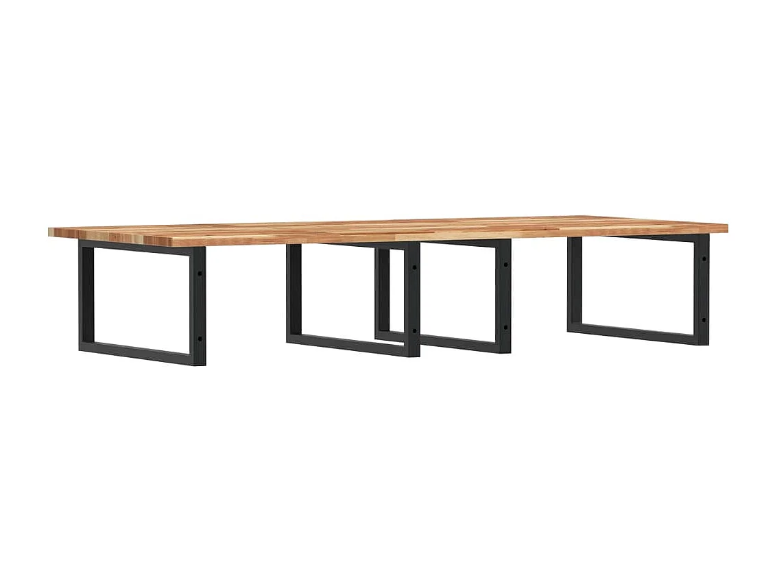 Étagère de vasque murale acier et bois massif d'acacia