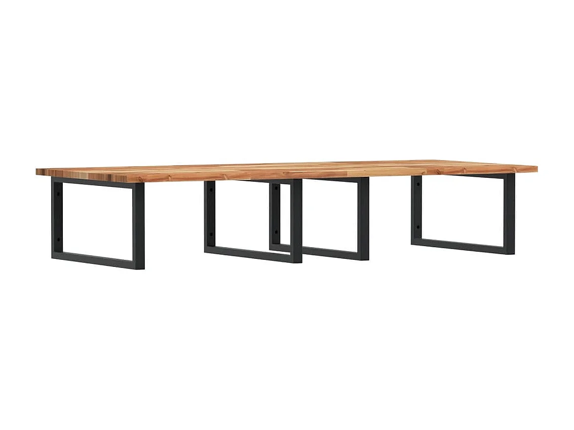 Estante de lavabo de pared acero y madera maciza de acacia