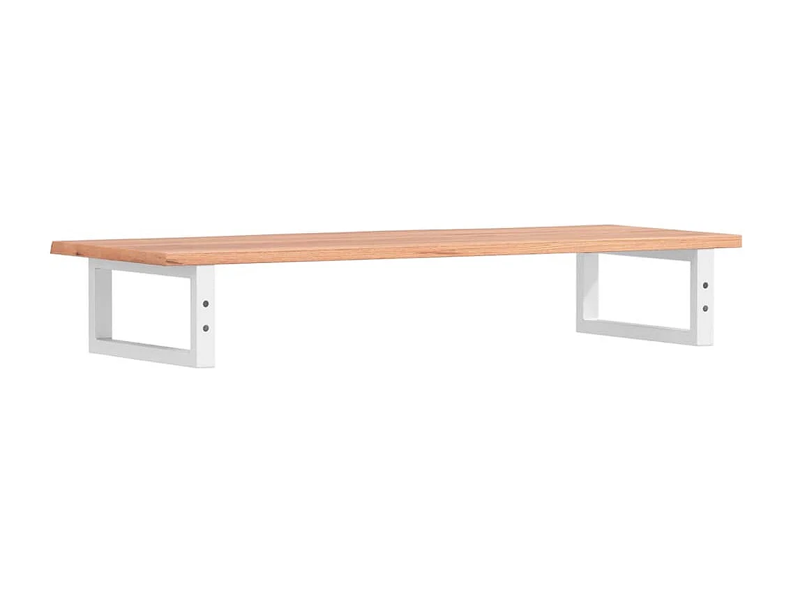 Waschtischplatte mit Halterung Stahl und Massivholz Eiche