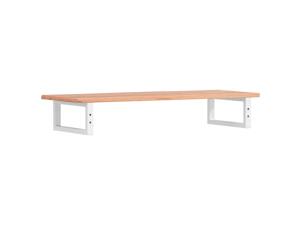 Estante de lavabo de pared de acero y madera maciza de roble