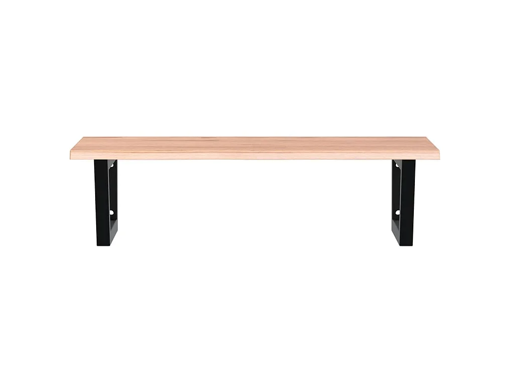 Waschtischplatte mit Halterung Stahl und Massivholz Eiche