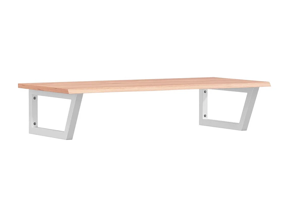 Prateleira de parede p/ lavatório aço/madeira carvalho maciça