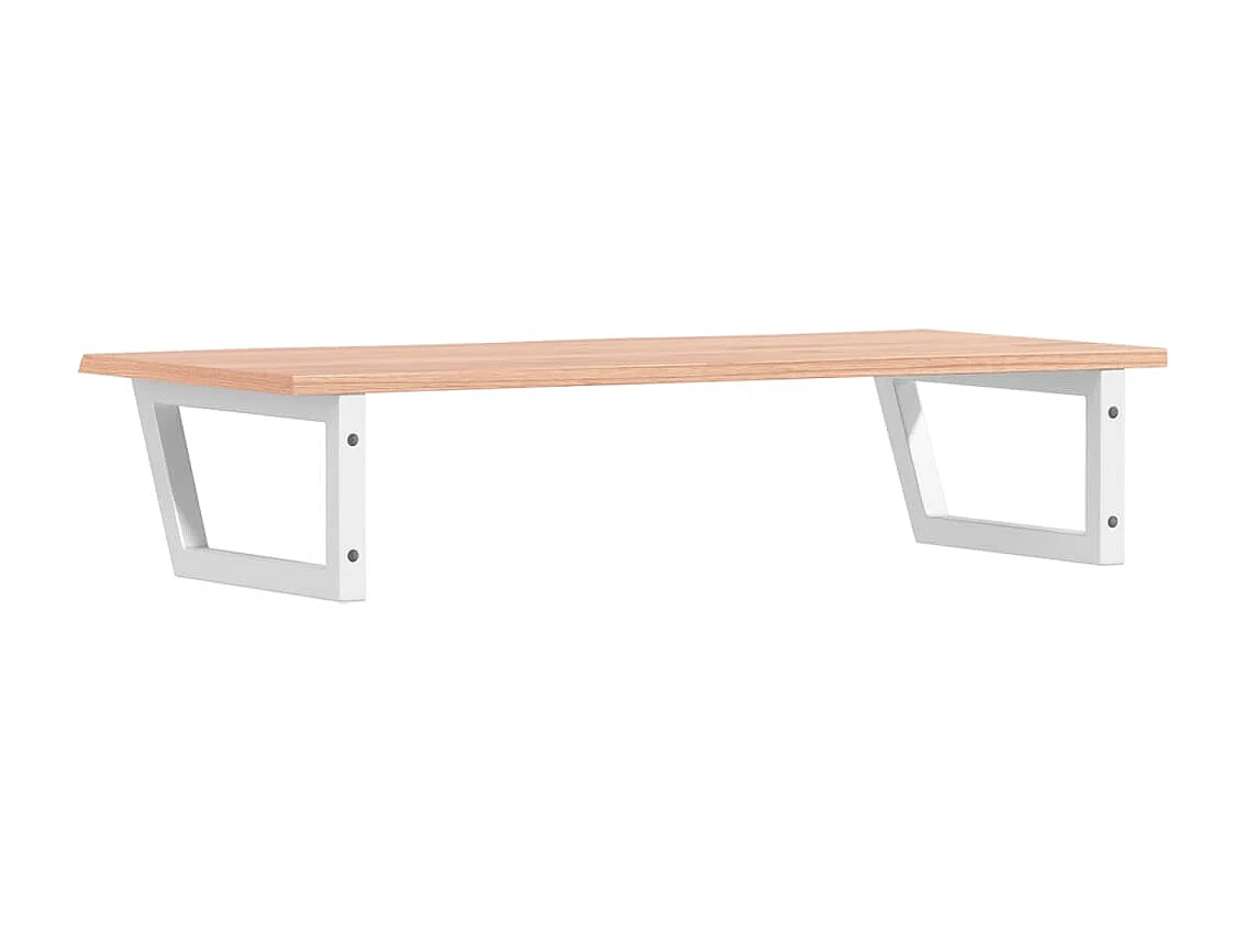 Prateleira de parede p/ lavatório aço/madeira carvalho maciça