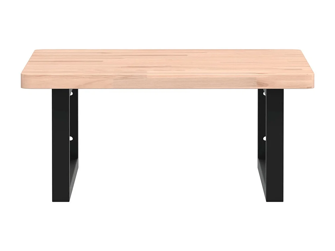 Badkamer wandschap staal en massief beukenhout