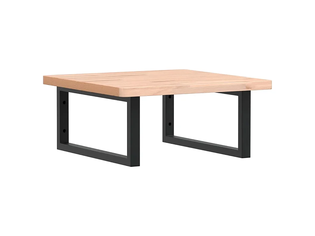 Waschbeckenregal Wandmontage Stahl und Massivholz Buche