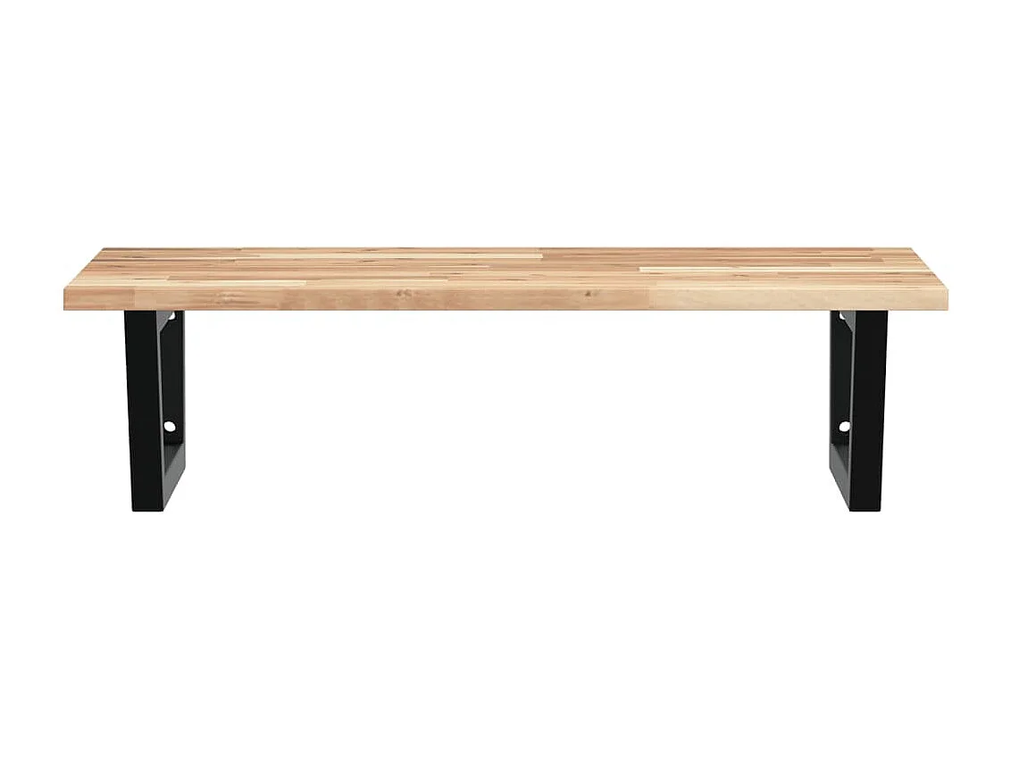 Waschbeckenregal Wandmontage Stahl und Akazienholz