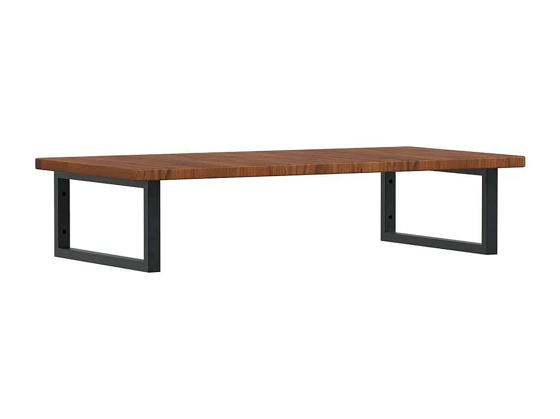 Waschtischplatte mit Halterung Stahl und Massivholz Eiche